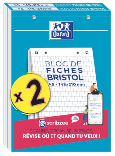 BRISTOL OXFORD PERFORE BLOCKS 148 x 210 cm, 30 Blatt, 210 g, Q5/5, 2 Stück von Oxford