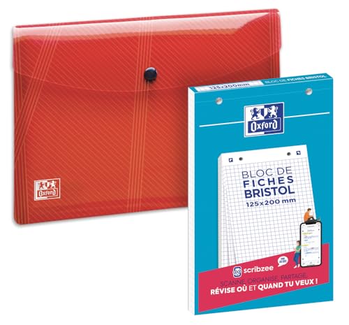 Briefblock Bristol Oxford 125 x 200 cm, 30 F Q5, weiß + 1 Dokumentenmappe Oxford Hawaii A5 von Oxford