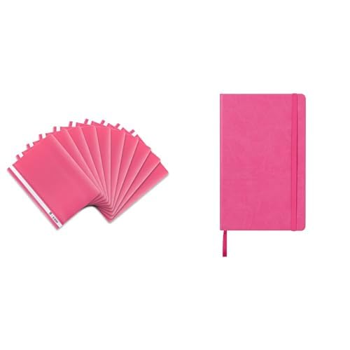 Bundle of Oxford Schnellhefter A4, aus Kunststoff, pink, 10 Stück + Cambridge A5 Notizbuch, 192 Seiten, liniert, Hardcover in pink, 1 Stück, 130 x 210mm Bundle of Oxford Schnellhefter A4, aus Kunststoff, pink, 10 Stück + Cambridge A5 Notizbuch, 192 Seiten, liniert, Hardcover in pink, 1 Stück, 130 x 210mm von Oxford