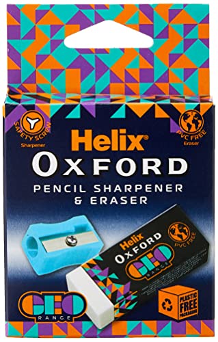Helix Oxford Geo Radiergummi und Anspitzer, Orange von Helix