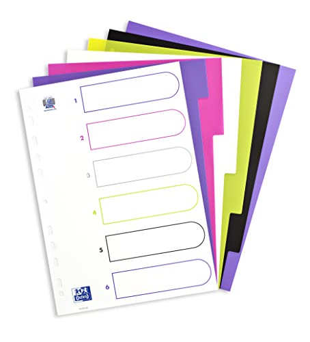 Oxford A4 Kunststoff-Register myColour, blanko, 6 Blatt, 6-teilig Oxford A4 Kunststoff-Register myColour, blanko, 6 Blatt, 6-teilig von Oxford