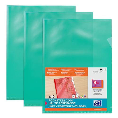 OXFORD 100 Stück Ecktaschen, hohe Widerstandsfähigkeit, A4, PVC, glatt, Dicke 15/100, Grün OXFORD 100 Stück Ecktaschen, hohe Widerstandsfähigkeit, A4, PVC, glatt, Dicke 15/100, Grün von Oxford