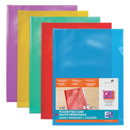 OXFORD 100 Stück Ecktaschen, hohe Widerstandsfähigkeit, A4, PVC, glatt, Dicke 15/100, verschiedene Farben OXFORD 100 Stück Ecktaschen, hohe Widerstandsfähigkeit, A4, PVC, glatt, Dicke 15/100, verschiedene Farben von Oxford