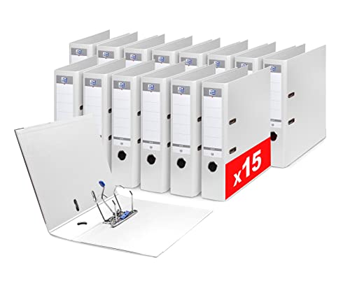 OXFORD 15 Stück Ordner mit Hebel, Smart Pro+, A4XL, Rücken 80 mm, 2 D-Ringe, Polypro-Einband, gefüttert, Weiß OXFORD 15 Stück Ordner mit Hebel, Smart Pro+, A4XL, Rücken 80 mm, 2 D-Ringe, Polypro-Einband, gefüttert, Weiß von Oxford