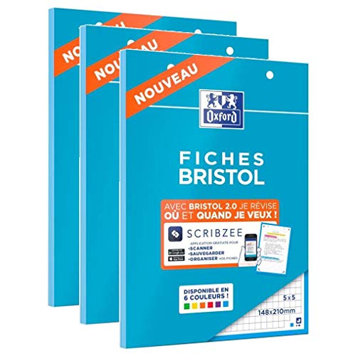 OXFORD 3 Blöcke à 30 Karteikarten Bristol perforiert 2.0 A5 Q5/5 blaue Kanten OXFORD 3 Blöcke à 30 Karteikarten Bristol perforiert 2.0 A5 Q5/5 blaue Kanten von Oxford