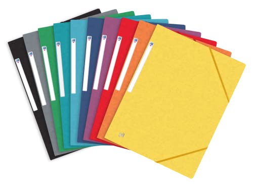 OXFORD 50 Mappen, 3 Klappen, Top File + A4, mit Gummizug, Umschlag für Karten, verschiedene Farben von Oxford