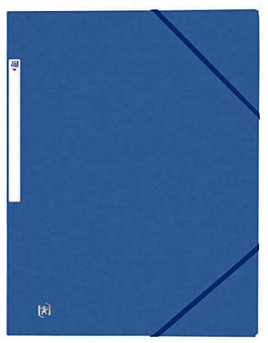 OXFORD 50 Stück Mappen, 3 Klappen, Top File + A4, mit Gummizug, Umschlag für Karten, Blau von Oxford