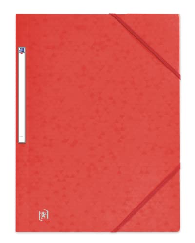 OXFORD 50 Stück Mappen, 3 Klappen, Top File + A4, mit Gummizug, Umschlag für Karten, Rot von Oxford