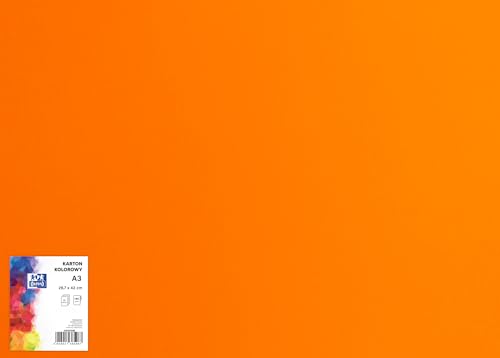 OXFORD Bastelkarton, DIN A3/ Buntes Bastelpapier/Tonpapier 160 g/m² /Bristolkarton/ 25 Blatt, orange. Geeignet zum Basteln, Drucken, Kopieren von Oxford