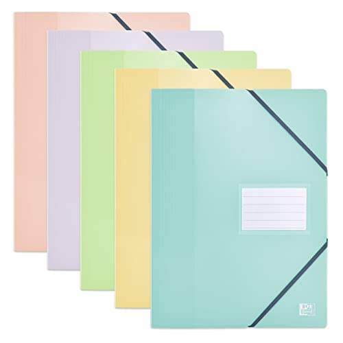 OXFORD Dokumentenmappen mit Gummizug, A4, 80 Ansichten, 40 Hüllen, Einband aus Polypropylen, Pastellfarben, 12 Stück OXFORD Dokumentenmappen mit Gummizug, A4, 80 Ansichten, 40 Hüllen, Einband aus Polypropylen, Pastellfarben, 12 Stück von Oxford