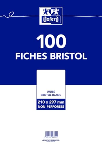 OXFORD Karteikarten, A4, einfarbig, Weiß, 100 Stück von Oxford