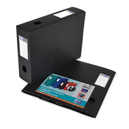 Elba 400094580 Aktenordner, 80 mm, Rücken 24 x 32 cm, PP, blickdicht, schwarz von Oxford