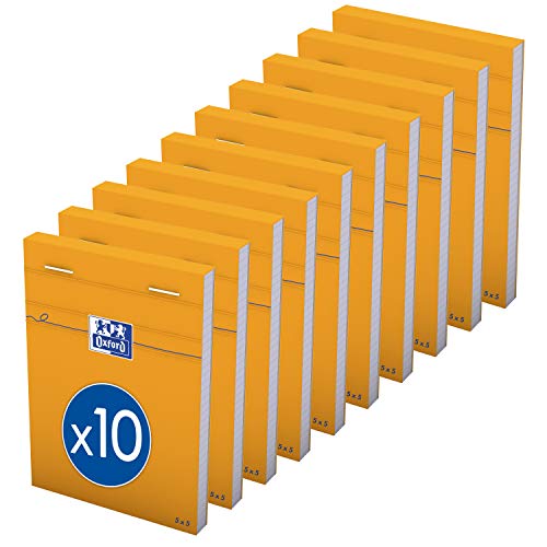Oxford 10 Stück Notizblöcke, Orange, 8,5 x 12 cm, kleine Karos, 5 mm, 80 Blatt, geheftet, Deckblatt beschichtet, Orange Oxford 10 Stück Notizblöcke, Orange, 8,5 x 12 cm, kleine Karos, 5 mm, 80 Blatt, geheftet, Deckblatt beschichtet, Orange von Oxford