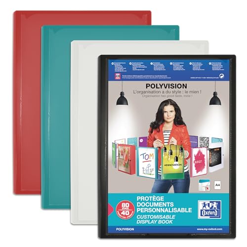 OXFORD Polyvision Dokumentenmappe, A4, 80 Ansichten, 40 Hüllen, Polypropylen-Deckel, blickdicht, verschiedene Farben OXFORD Polyvision Dokumentenmappe, A4, 80 Ansichten, 40 Hüllen, Polypropylen-Deckel, blickdicht, verschiedene Farben von Oxford