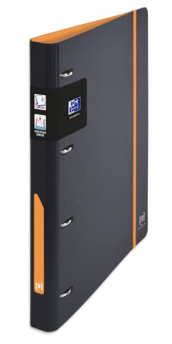 OXFORD European Binder For Students Ringordner, A4, Rücken 30 mm, 4 D-Ringe, Einband aus expandiertem Polypropylen, zweifarbig, Schwarz/Orange OXFORD European Binder For Students Ringordner, A4, Rücken 30 mm, 4 D-Ringe, Einband aus expandiertem Polypropylen, zweifarbig, Schwarz/Orange von Oxford