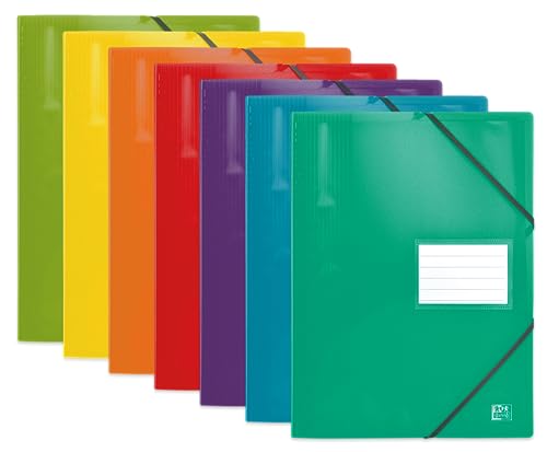 OXFORD School Life Dokumentenhüllen mit Gummizug, A4, 160 Seiten, 80 Hüllen, Polypropylen, verschiedene Farben, 15 Stück von Oxford