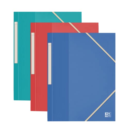 OXFORD School Life Recyc+ Dokumentenmappe mit 3 Klappen, A4, mit Gummizug, recycelter Polypro-Abdeckung, verschiedene Farben, 3 Stück OXFORD School Life Recyc+ Dokumentenmappe mit 3 Klappen, A4, mit Gummizug, recycelter Polypro-Abdeckung, verschiedene Farben, 3 Stück von Oxford