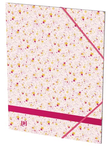 OXFORD Tasche mit 3 Klappen für Blumen, A4, mit Gummiband, laminiert, Blumendekor OXFORD Tasche mit 3 Klappen für Blumen, A4, mit Gummiband, laminiert, Blumendekor von Oxford