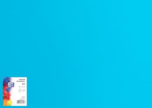 OXFORD Tonzeichenkarton 50 x 70 cm Bastelkarton, DIN B2, Tonkarton B2, Buntes Bastelpapier, für Arten von Handarbeiten, Tonpapier 225 g/m² Bristolkarton 25 Blatt, Blau 25 Stück von Oxford