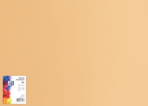 OXFORD Tonzeichenkarton 50 x 70 cm Bastelkarton, DIN B2, Tonkarton B2, Buntes Bastelpapier, für Arten von Handarbeiten, Tonpapier 225 g/m² Bristolkarton 25 Blatt, Hellbraun 25 Stück von Oxford