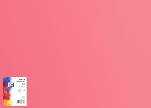 OXFORD Tonzeichenkarton 50 x 70 cm Bastelkarton, DIN B2, Tonkarton B2, Buntes Bastelpapier, für Arten von Handarbeiten, Tonpapier 225 g/m² Bristolkarton 25 Blatt, Rosa 25 Stück von Oxford