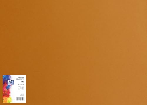 OXFORD Tonzeichenkarton 50 x 70 cm Bastelkarton, DIN B2, Tonkarton B2, Buntes Bastelpapier, für Arten von Handarbeiten, Tonpapier 225 g/m² Bristolkarton 25 Blatt, braun 25 Stück von Oxford