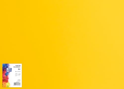 OXFORD Tonzeichenkarton 50 x 70 cm Bastelkarton, DIN B2, Tonkarton B2, Buntes Bastelpapier, für Arten von Handarbeiten, Tonpapier 225 g/m² Bristolkarton 25 Blatt, dunkelgelb 25 Stück von Oxford