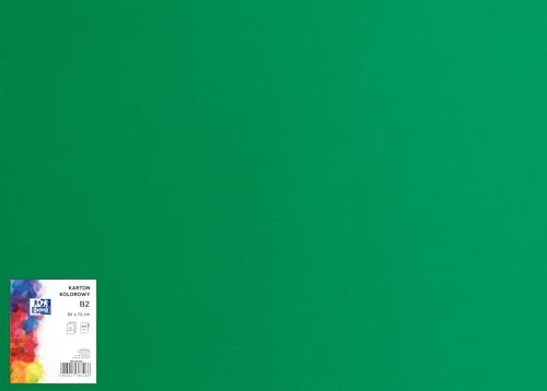 OXFORD Tonzeichenkarton 50 x 70 cm Bastelkarton, DIN B2, Tonkarton B2, Buntes Bastelpapier, für Arten von Handarbeiten, Tonpapier 225 g/m² Bristolkarton 25 Blatt, dunkelgrün 25 Stück von Oxford