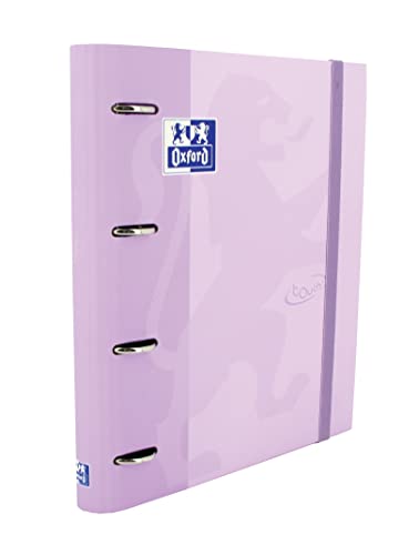 Oxford, Ringordner mit 4 Ringen A4, Hardcover, gummierter Verschluss, 5 x 5 Raster und 5 Farbbänder, Stickerbogen, Farbe Malva Touch Oxford, Ringordner mit 4 Ringen A4, Hardcover, gummierter Verschluss, 5 x 5 Raster und 5 Farbbänder, Stickerbogen, Farbe Malva Touch von Oxford