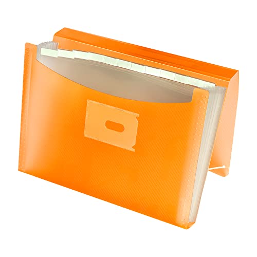 Oxford, Ordner Akkordeon A4+, Deckel aus transparentem Kunststoff, 13 Taschen, Orange von Oxford
