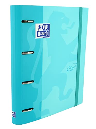 Oxford, Ringordner mit 4 Ringen A4, Hardcover, gummierter Verschluss, 5 x 5 Raster und 5 Farbstreifen, Stickerbogen, Blau Touch Oxford, Ringordner mit 4 Ringen A4, Hardcover, gummierter Verschluss, 5 x 5 Raster und 5 Farbstreifen, Stickerbogen, Blau Touch von Oxford