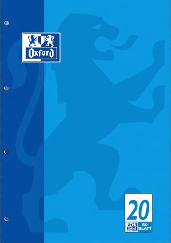 Oxford 100050354 Schulblock Linien 20 - A4, 50 Blatt, 90 g/qm, 4-fach Lochung Oxford 100050354 Schulblock Linien 20 - A4, 50 Blatt, 90 g/qm, 4-fach Lochung von Oxford