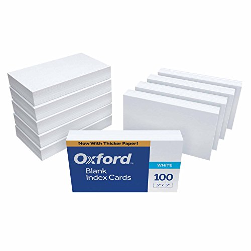 Oxford 30 (1000 PK) Blanko-Karteikarten, 7,6 x 12,7 cm, weiß, 1.000 Karten (10 Packungen à 100 Stück) (30) von Oxford