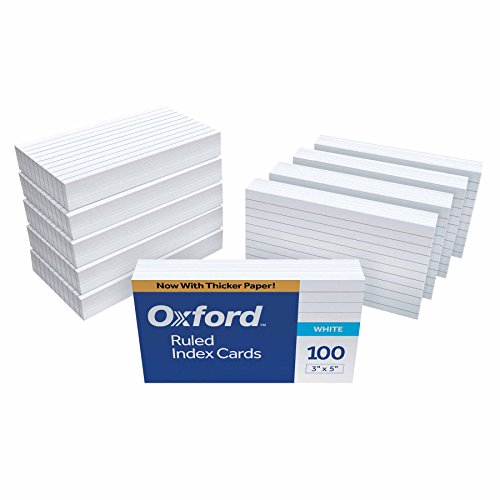 Oxford 31EE Karteikarten, liniert, 7,6 x 12,7 cm, weiß, 1000 Karten (10 x 100 Stück) (31) von Oxford