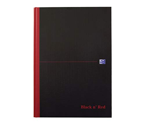 Oxford 400047607 gebundenes Buch Black n Red 5er Pack A4 kariert mit Hardcover und Lesezeichenband 96 Blatt schwarz rot von Oxford