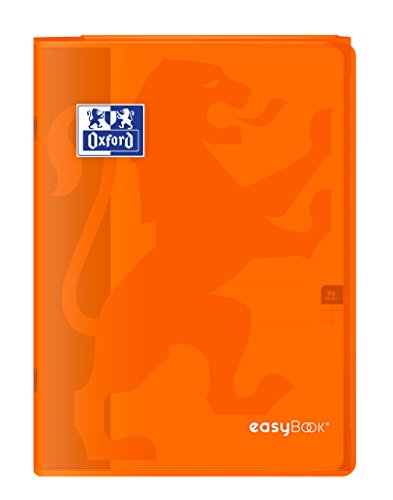 Oxford 400100012 EasyBook Notizbuch, A4, 96 Seiten, 90 g, große Seyès-Karos, Orange von Oxford