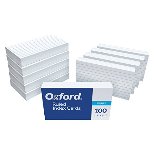 Oxford 98833 Karteikarten, liniert, 7,6 x 12,7 cm, Weiß, 1.000 Karten, 10 Packungen mit je 100 Stück Oxford 98833 Karteikarten, liniert, 7,6 x 12,7 cm, Weiß, 1.000 Karten, 10 Packungen mit je 100 Stück von Oxford