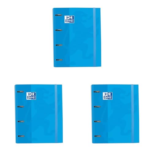 Oxford A4 Dokumentenmappe, Packung mit 3, Verstärkt, Kariert, 5 mm x 5 mm, 5 Farben, Gummizug, Türkis Oxford A4 Dokumentenmappe, Packung mit 3, Verstärkt, Kariert, 5 mm x 5 mm, 5 Farben, Gummizug, Türkis von Oxford