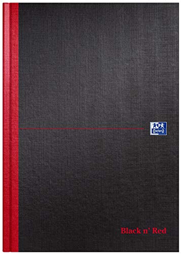 Oxford Black n' Red gebundenes Hardcover Notizbuch A4, Kladde, 90 g/m², kariert von Oxford