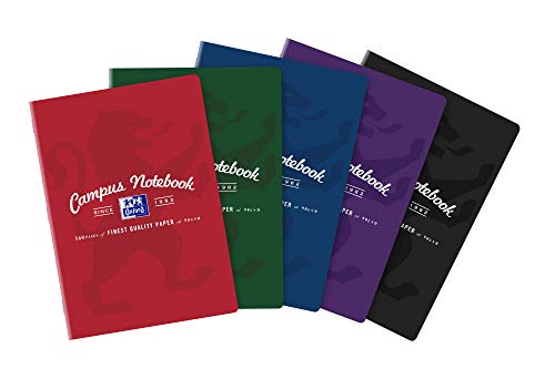 Oxford Campus Schulheft A4 Kladde 80 karierte Blätter mit Seitenrand, Optik Paper 90 g, weicher laminierter Umschlag, Notizblock Set für Büro & Schule, 5 Stück-Packung, Farbenmix Oxford Campus Schulheft A4 Kladde 80 karierte Blätter mit Seitenrand, Optik Paper 90 g, weicher laminierter Umschlag, Notizblock Set für Büro & Schule, 5 Stück-Packung, Farbenmix von Oxford