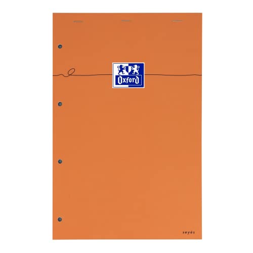 Oxford Collegeblock, kariert, große französische Lineatur, 160 Seiten, A4, Orange, 5 Stück von Oxford