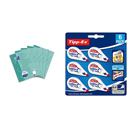Oxford Collegeblock A4 punktkariert/dotted, 80 Blatt, grünblau, 5 Stück & Tipp-Ex 962703 Korrekturroller Mini Pocket Mouse, 6 m x 5 mm, 2x3er Pack, Ideal für das Büro, das Home Office oder die Schule Oxford Collegeblock A4 punktkariert/dotted, 80 Blatt, grünblau, 5 Stück & Tipp-Ex 962703 Korrekturroller Mini Pocket Mouse, 6 m x 5 mm, 2x3er Pack, Ideal für das Büro, das Home Office oder die Schule von Oxford