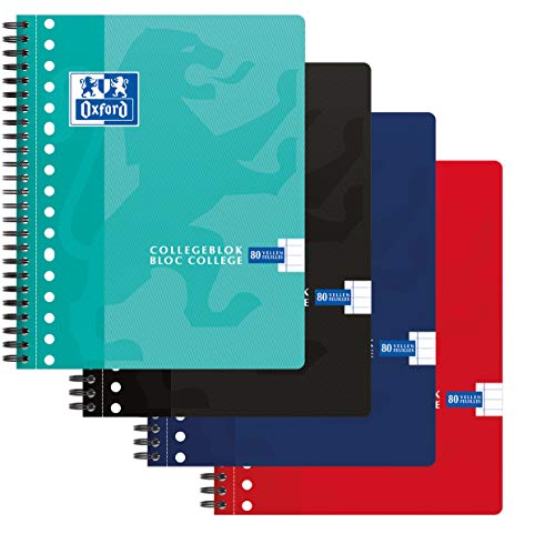 Oxford Collegeblock A5 Liniert 80 Blatt 17 Loch 5er Pack 4 Farben Notizblock Oxford Collegeblock A5 Liniert 80 Blatt 17 Loch 5er Pack 4 Farben Notizblock von Oxford