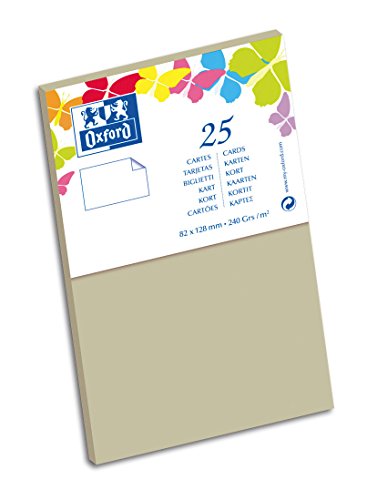 Oxford Correspondance Farbpapier, 8,2 x 12,8 cm, Hellgrau, 10 Stück von Oxford