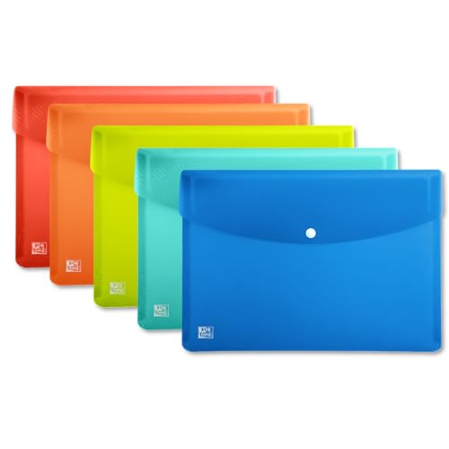 Oxford Dokumententasche A4, transparenter Kunststoff, 5 Farben, 5 Stück, orange,rot,gelb,blau,Grün Oxford Dokumententasche A4, transparenter Kunststoff, 5 Farben, 5 Stück, orange,rot,gelb,blau,Grün von Oxford