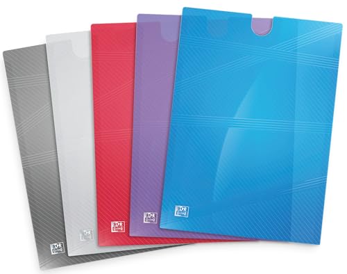 Oxford EasyGo Dokumenten-Hüllen A4, Premium Sichthüllen, 5 Farben, 5 Stück von Oxford