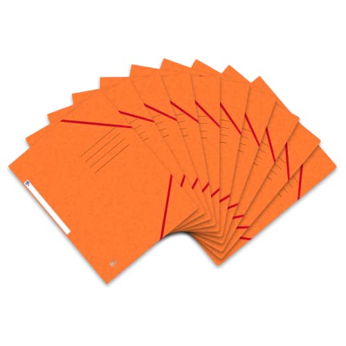 Oxford Eckspannermappe A4, aus Karton, orange, 10 Stück, 400116307 von Oxford