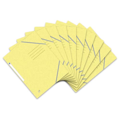 Oxford Top File + Eckspannermappe A4, extrastark aus Karton, pastell-gelb, 10er Pack von Oxford