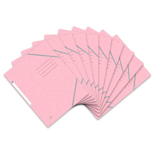 Oxford Top File + Eckspannermappe A4, extrastark aus Karton, pastell-rosa, 10er Pack, 400116353 von Oxford