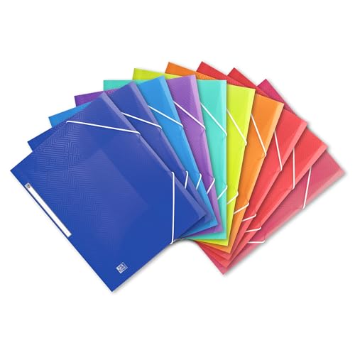 Oxford Eckspannermappe A4, Kunststoff, mit Gummiband, 8 Farben, 10 Stück, Rot, Orange, Anis, Ice Mint, Hellblau, Dunkelblau, Lila, Pink Oxford Eckspannermappe A4, Kunststoff, mit Gummiband, 8 Farben, 10 Stück, Rot, Orange, Anis, Ice Mint, Hellblau, Dunkelblau, Lila, Pink von Oxford